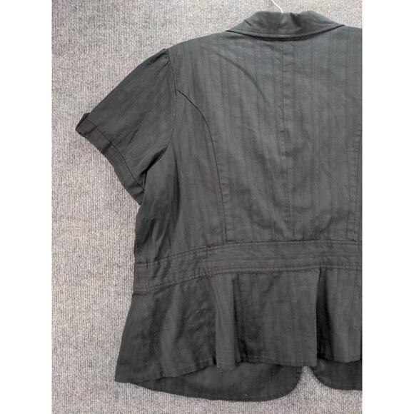 Torrid 1 Button Jacket Womens Size 4 Black Short Sleeve V Neck - Picture 8 of 9